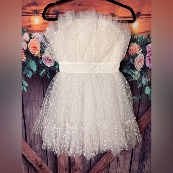 Fashion Nova Dresses & Skirts - Fashion Nova White Heart Tulle Dress